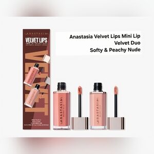 Anastasia Velvet Lips Mini Lip Velvet Duo Softy & Peachy Nude. BNIB